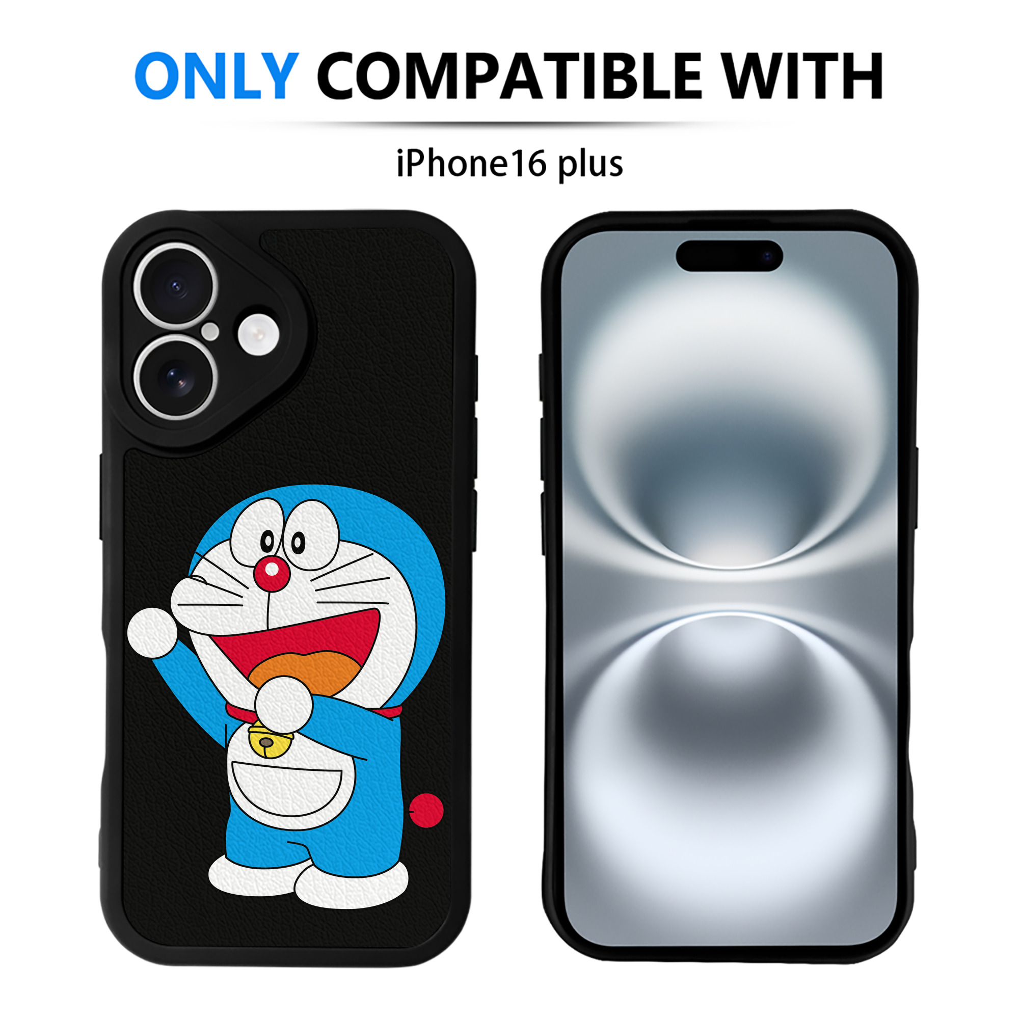 （画像用） ドラえもん Doraemon 【iPhone 16シリーズ対応】シリコンスマホケース（レザー調） 材質：シリコン